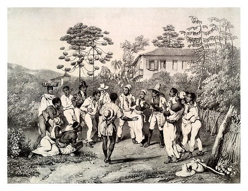 021- Danza batuca- Villeneuve Louis Jules-Frédéric- Viagem pitoresca através do Brasil 1835