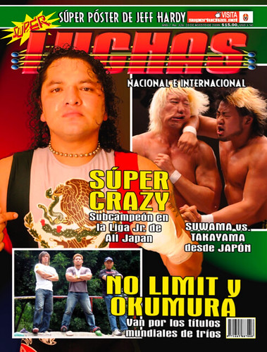 Súper Luchas 326 - Portada - Súper Crazy, No Limit y el impresionante golpe de antebrazo de Suwama a Takayama