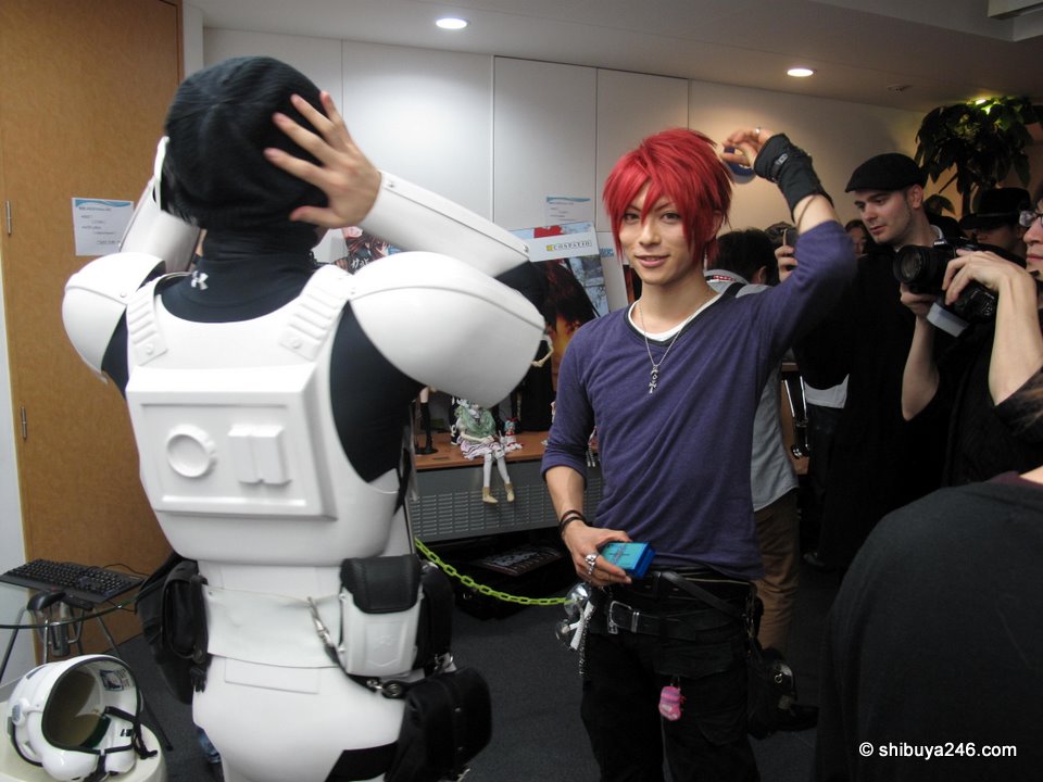 Danny and Kaname getting ready for some filming.