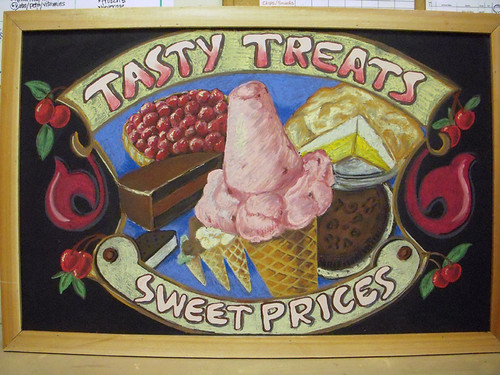 Trader Joe's Frozen Desserts Chalkboard Sign