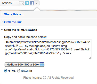 Flickr-Grab the HTML