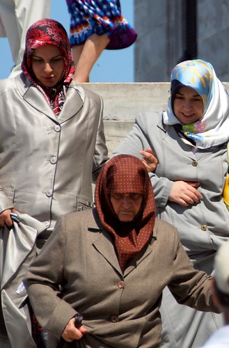 colorful headscarves and overcoats, istanbul
