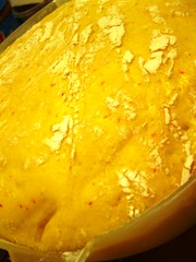 Proofed and ready saffron dough