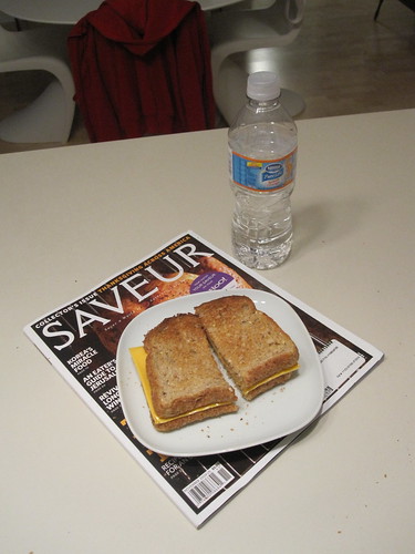 Cheese toast and orange water