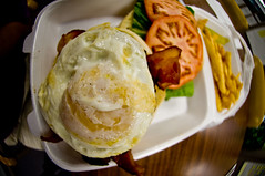 Ali'i Burger, Bacon, Egg over-easy, Side Fries