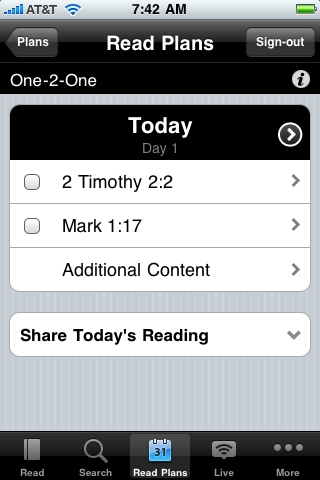 Day 1 of the One-2-One Reading Plan