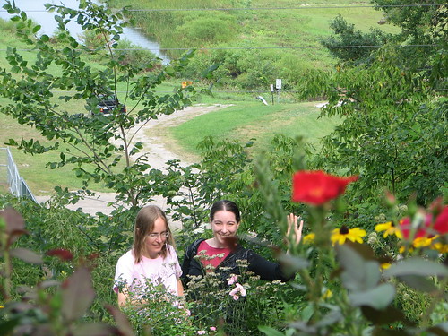 Kathryn & Annie in the garden