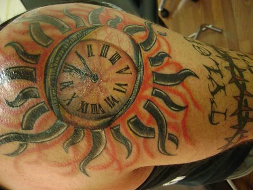 eye clock tattoo Justin at Kats Like 