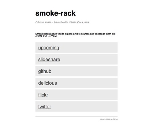 Smoke-rack home screen
