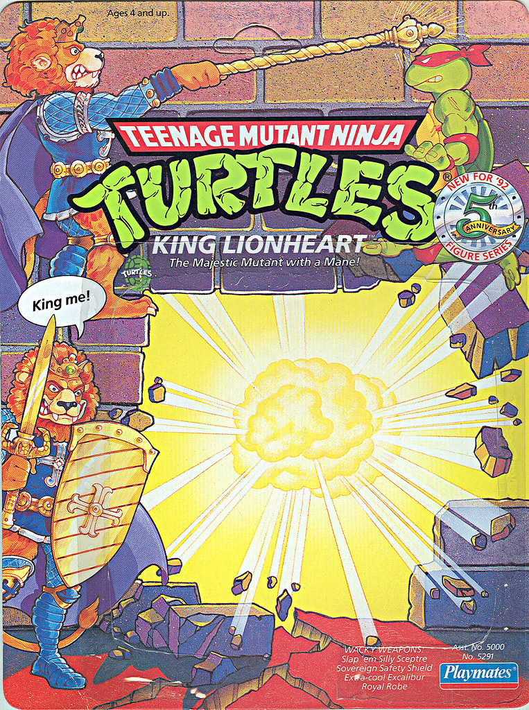 TEENAGE MUTANT NINJA TURTLES::  KING LIONHEART ..card backer i (( 1991 - 1992 ))