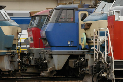Electric locomotives in Suita rail yard,Suita,Osaka,Japan 2009/11/22