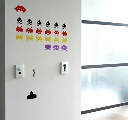 space invaders sticker