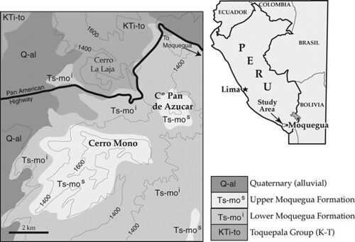 Adapted from Bellido and Guevara 1961 Mapa Geológico del Cuadrángulo de Clemensí. Perú