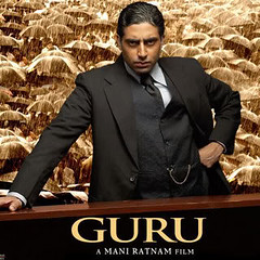 [Poster for Guru with Guru, Abhishek Bachchan, Aishwarya Rai, Mani Ratnam]