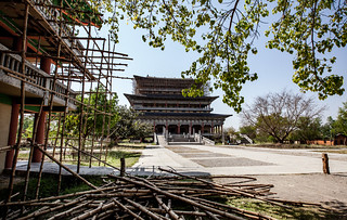 Korean temple under construction at Lumbini - birthplace of the Buddha and Buddhist Temple City - Nepal