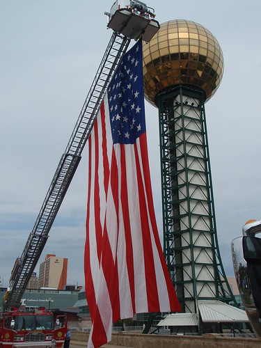 sunsphere with flag