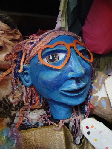blue lady, giant puppet