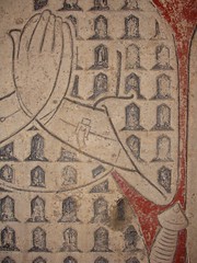 ca. 1418 - 'Arnould (Arnoud) du Wez (Weys), Chamberlain of Charles VI of France and of dukes Philip and John of Burgundy (+1418) and Marie Le Cherf (+1400)', Église Saint-Pierre-aux-Liens, Saint-Pierre-Brouck, dép. Nord, France