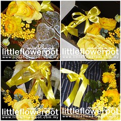 hantaran bunga artificial kuning 1