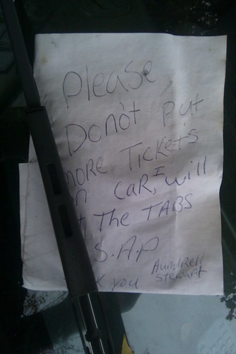 Passive Aggressive Parking Note