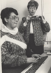 Alison Milligan being photographed by Occupational Therapist, Elizabeth Turner, Newcastle, Australia by Cultural Collections, University of Newcastle