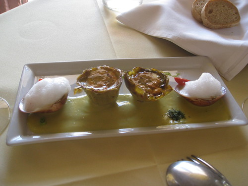 Selene - Santorini - Seafood Tart, Oysters with Foam
