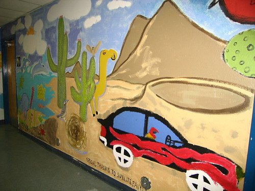 One of many student-painted wall murals throughout CFA.