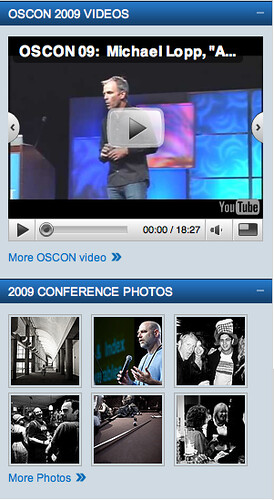 screenshots of mostly guys from OSCon page