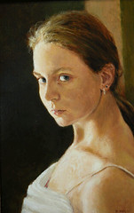 portret olej na plycie, 40 x 27 cm
