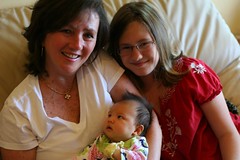 Hazel with aunt Kathleen and Peyton