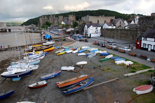 view of conwy from atop the old city walls