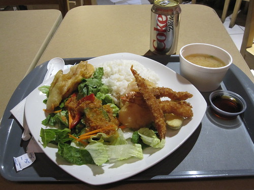 Tempura dinner with Diet Coke and Miso soup - $11