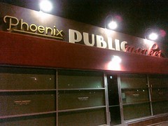 Phoenix Public Market sign prior to Grand Opening