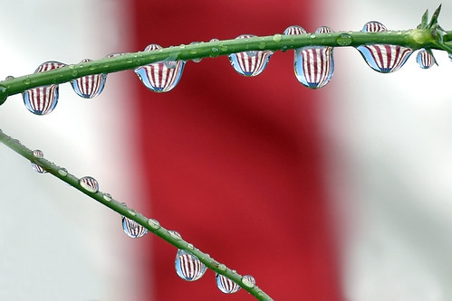 Fourth of July old glory flag water drops