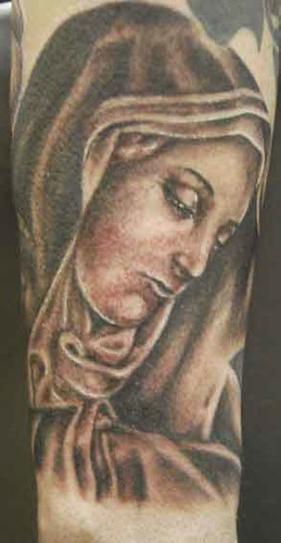 tattoos by ross lloyd 35. mother Mary