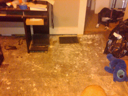 hideous flooring in the office