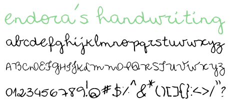 click to download endora's handwriting