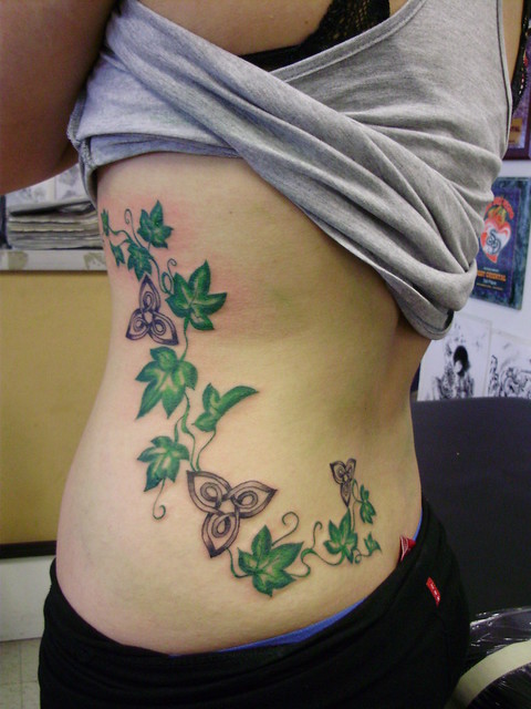 side flower tattoo
