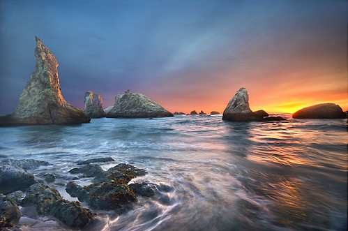 フリー写真素材|自然・風景|海|夕日・夕焼け・日没|アメリカ合衆国|