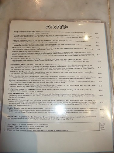 Draft menu from Pizzeria Paradiso in DC.