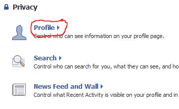 Facebook profile privacy