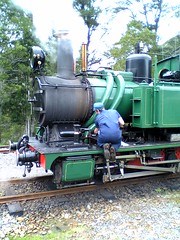 Driver checking the ABT Locomotive