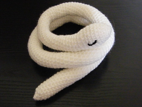 White Sparkly Snake Amigurumi