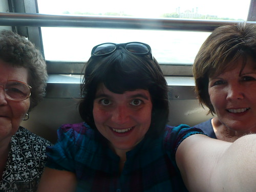 grandma, me and kay- ferry to statue of liberty
