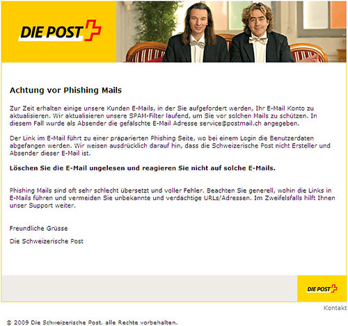 Die Post, Info-Mail vom 23.07.2009