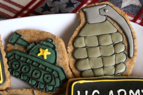 Tank and Grenade cookies