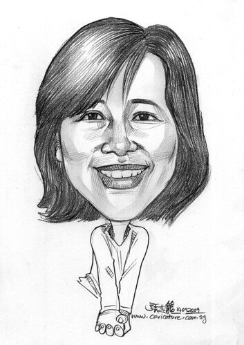 lady caricature in pencil 140909