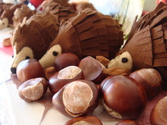 Hedgehogs with conkers