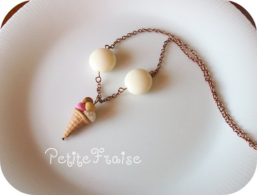 Icecream necklace fimo polymer clay