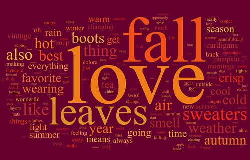 I love fall word cloud